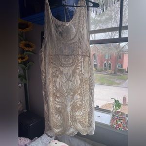 sheer white dress/swimsuit cover